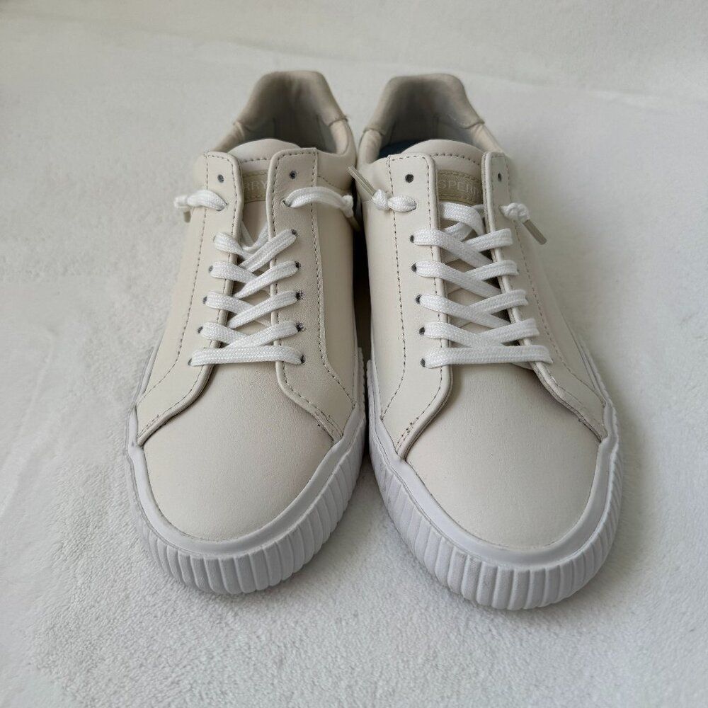 Sperry Bermuda Leather Lace to Toe Sneaker Beige Size 7